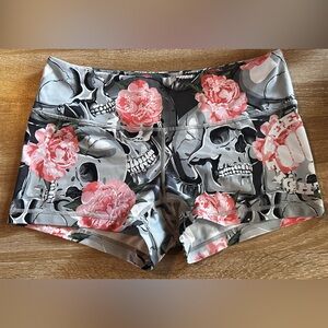 Feed Me Fight Me Love & War Shorts | Skull Floral | Size Medium